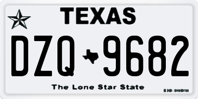 TX license plate DZQ9682