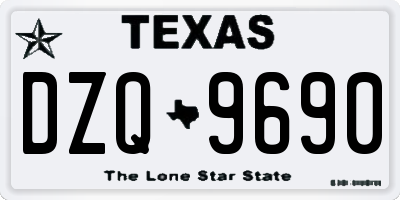 TX license plate DZQ9690