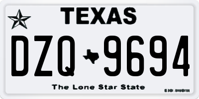 TX license plate DZQ9694