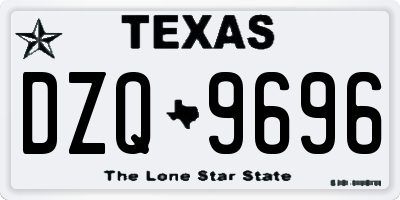 TX license plate DZQ9696