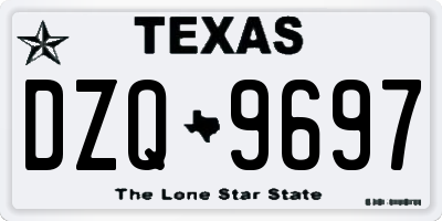 TX license plate DZQ9697