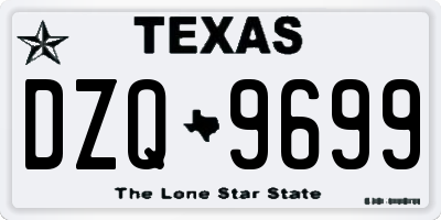 TX license plate DZQ9699