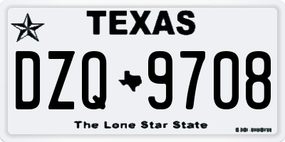 TX license plate DZQ9708