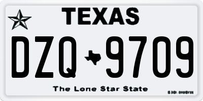 TX license plate DZQ9709