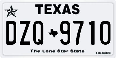 TX license plate DZQ9710