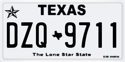 TX license plate DZQ9711