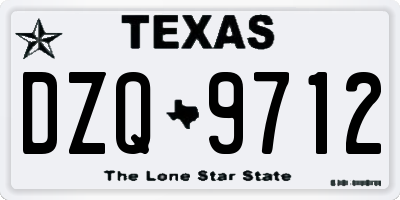 TX license plate DZQ9712