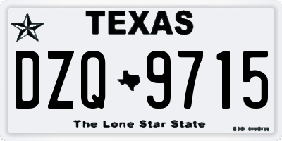 TX license plate DZQ9715