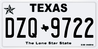 TX license plate DZQ9722