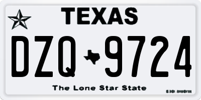 TX license plate DZQ9724