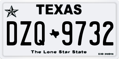 TX license plate DZQ9732