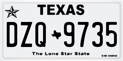 TX license plate DZQ9735