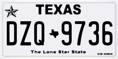 TX license plate DZQ9736