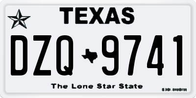 TX license plate DZQ9741