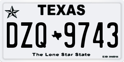 TX license plate DZQ9743