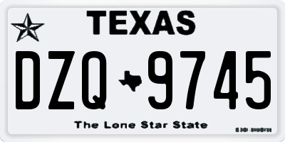 TX license plate DZQ9745