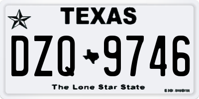 TX license plate DZQ9746