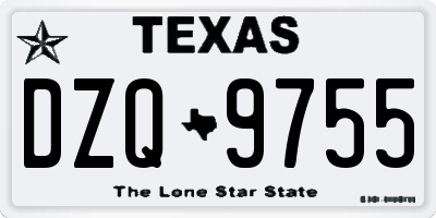 TX license plate DZQ9755
