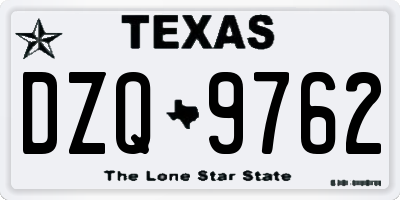 TX license plate DZQ9762