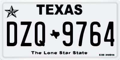TX license plate DZQ9764