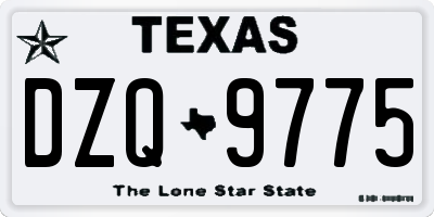 TX license plate DZQ9775