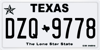 TX license plate DZQ9778