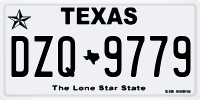TX license plate DZQ9779