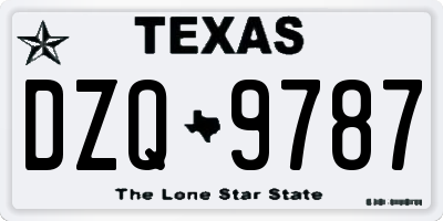 TX license plate DZQ9787