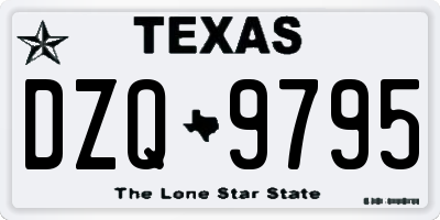 TX license plate DZQ9795