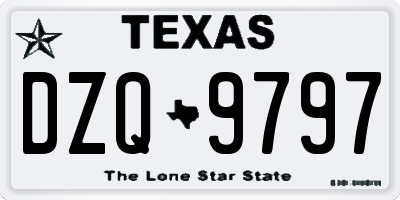 TX license plate DZQ9797