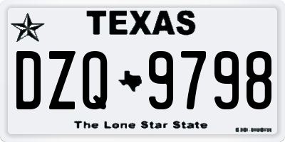 TX license plate DZQ9798