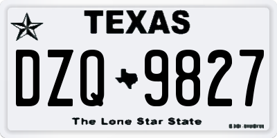 TX license plate DZQ9827