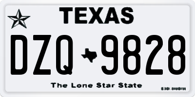 TX license plate DZQ9828