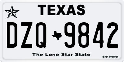 TX license plate DZQ9842
