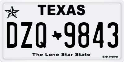TX license plate DZQ9843