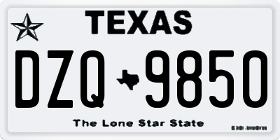 TX license plate DZQ9850