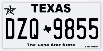 TX license plate DZQ9855
