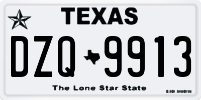 TX license plate DZQ9913
