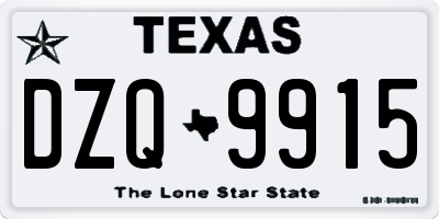 TX license plate DZQ9915