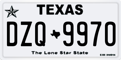 TX license plate DZQ9970