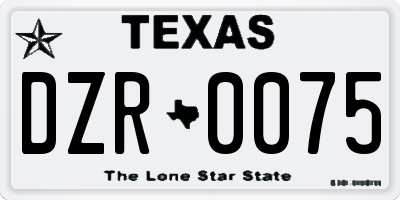 TX license plate DZR0075