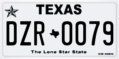 TX license plate DZR0079
