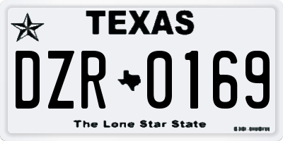 TX license plate DZR0169