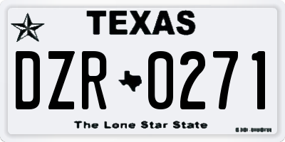 TX license plate DZR0271