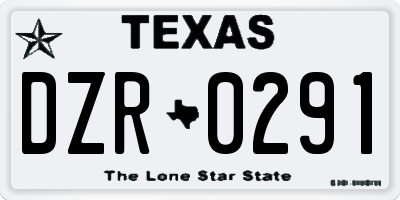 TX license plate DZR0291