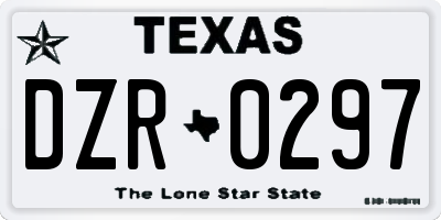 TX license plate DZR0297