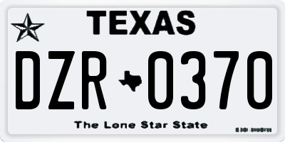 TX license plate DZR0370