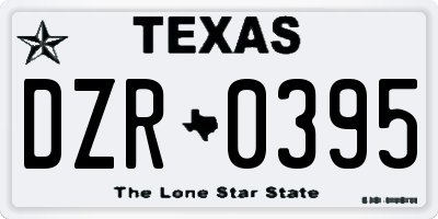TX license plate DZR0395