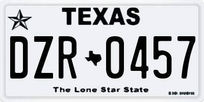 TX license plate DZR0457