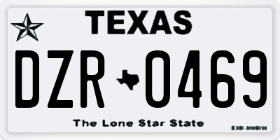 TX license plate DZR0469